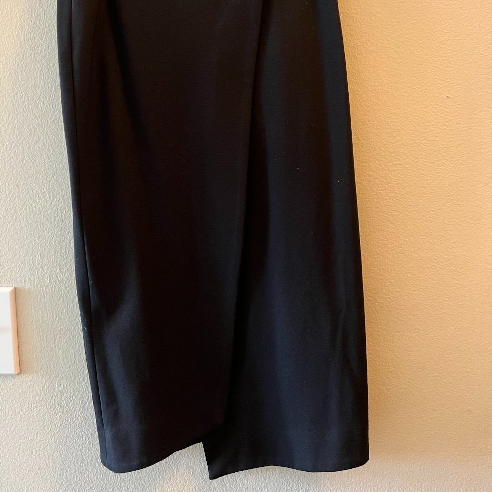 Nicholas black midi skirt with split